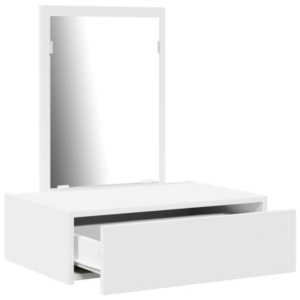 Väggmonterat sminkbord Vitt 60x40x70 cm