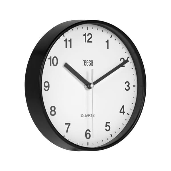Väggklocka - TEESA - TSA0038B - 20 cm - Svart - Modern design