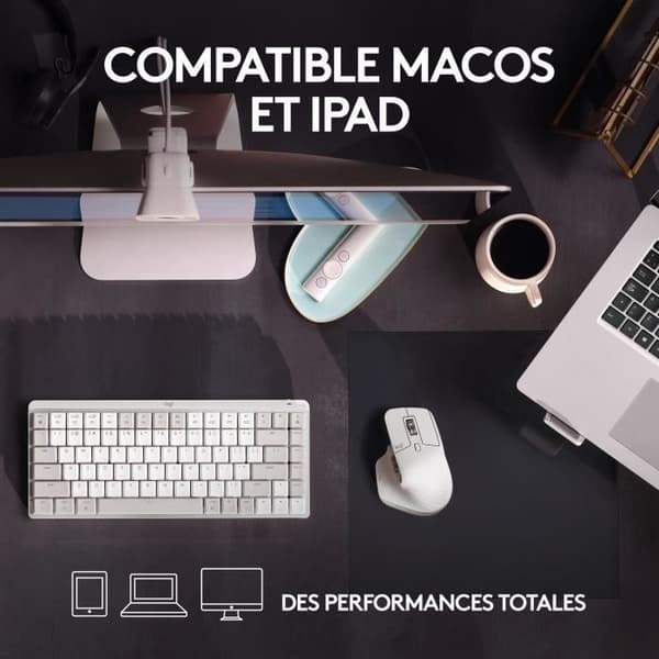 Mus - Trådlös - Logitech - MX Master 3S - Ljusgrå - För Mac