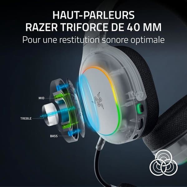 Razer Barracuda X Chroma Phantom White Gaminghörlurar - Trådlösa Multi-Plattform RGB