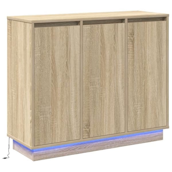 Buffé LED Ek Sonoma 90x32x75 cm i ingenjörsträ