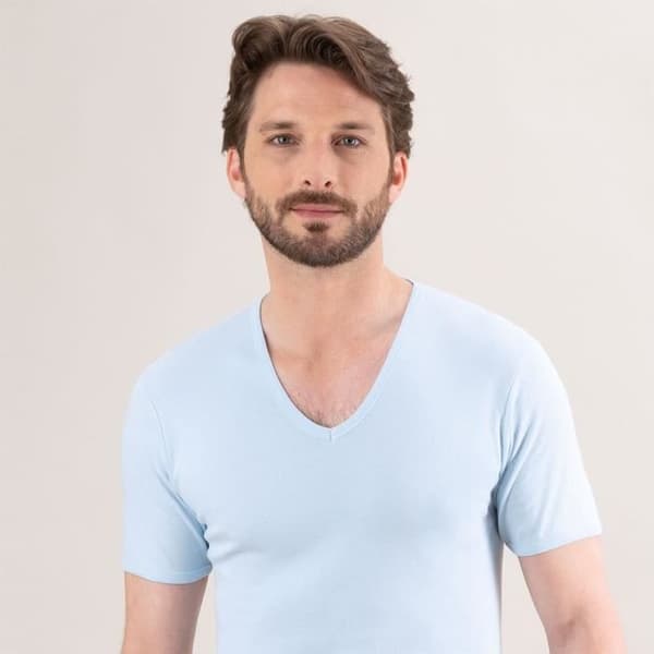 Classics V-ringad T-shirt Blå