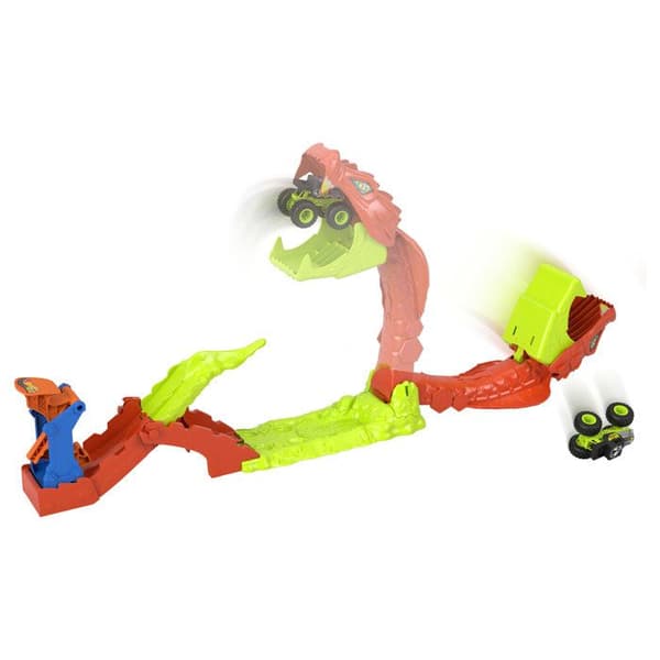 Minikretslåda - HOT WHEELS - JJN44 - Monster Trucks Ormattack - Slam Launcher - Monster Truck-tema