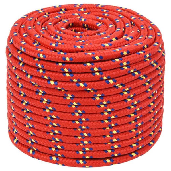 152409 vidaXL Båtline Röd 14 mm 25 m Polypropen