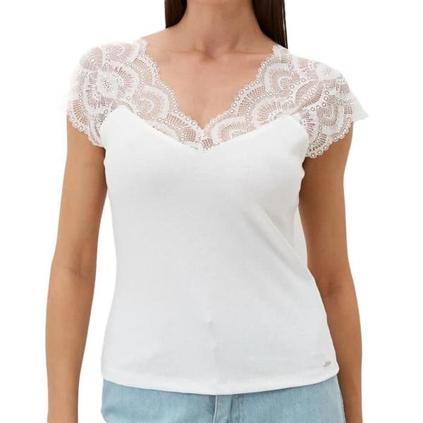 Vit T-shirt Dam Morgan Delo