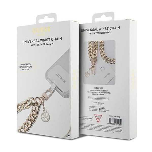 Guess Universal Big Hand Strap 4G Charm - Universal Phone Strap (guld)