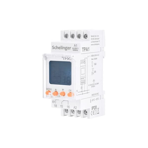 Programmabel astronomisk klocka - SCHELINGER - BK-A25-TPA1 - 24-264V AC/DC - DIN-skena - IP20