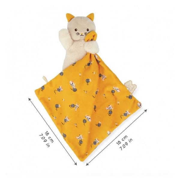Doudou Carre mjukhet Gul katt - 18 cm