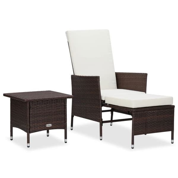 vidaXL Trädgårdsmöbler 2 st med kuddar Flätad resin Brun 310232