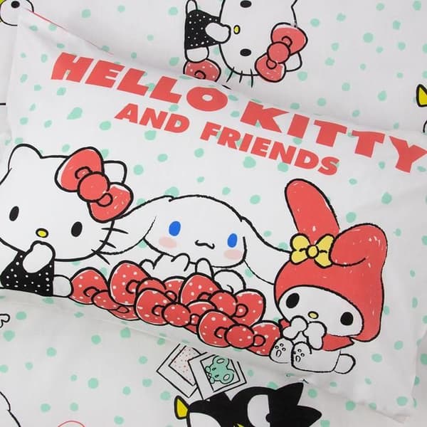 Enkel sängset med påslakan och kuddfodral Hello Kitty Sällsynt