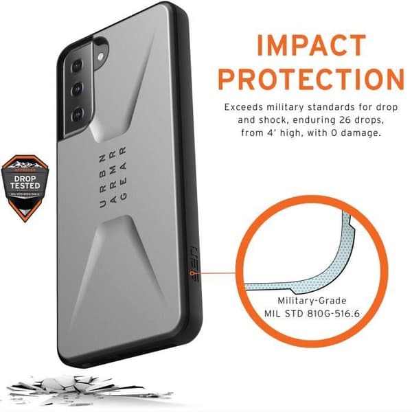 UAG Civilian — Skal för Samsung Galaxy S21 Plus, Silver