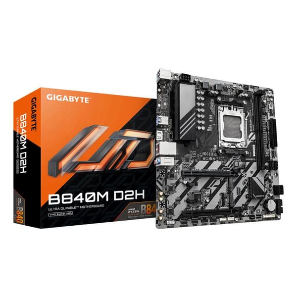 Moderkort - GIGABYTE - B840M D2H - Format Micro-ATX - Chipset AMD B840 - DDR5 & PCIe 5.0
