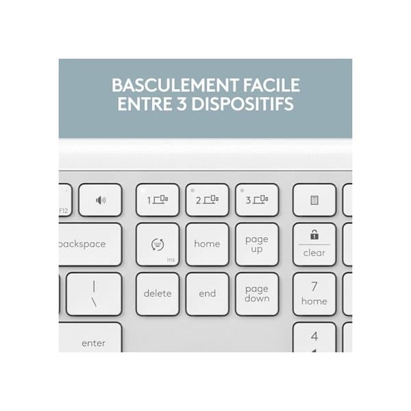Logitech K950 Signature Slim Azerty Wireless Keyboard Off-White