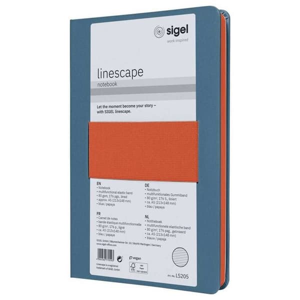 Anteckningsbok - SIGEL - LS205 - Hård pärm - DIN A5 - 88 sidor linjerade