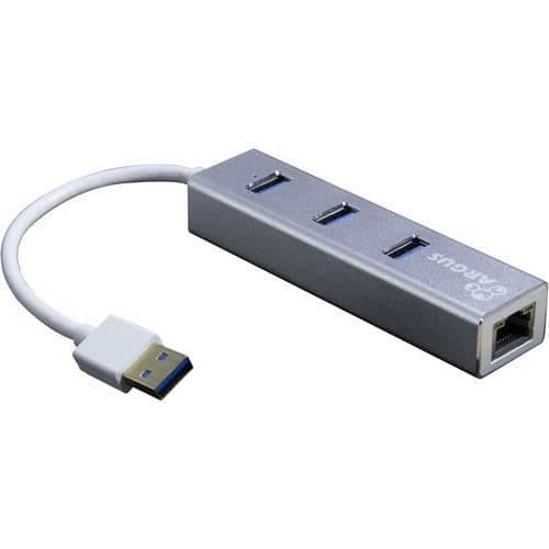 USB-hubb - INTERTECH - Argus IT-310-S - USB 3.0 Typ-A - Aluminium - Gigabit Ethernet