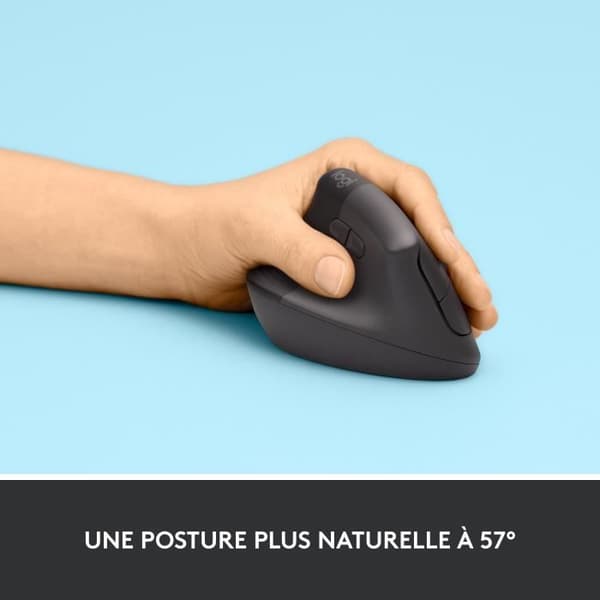 Mus - Trådlös - Logitech - Lyft Ergonomisk Vertikal - Grafit - Vänsterhänt