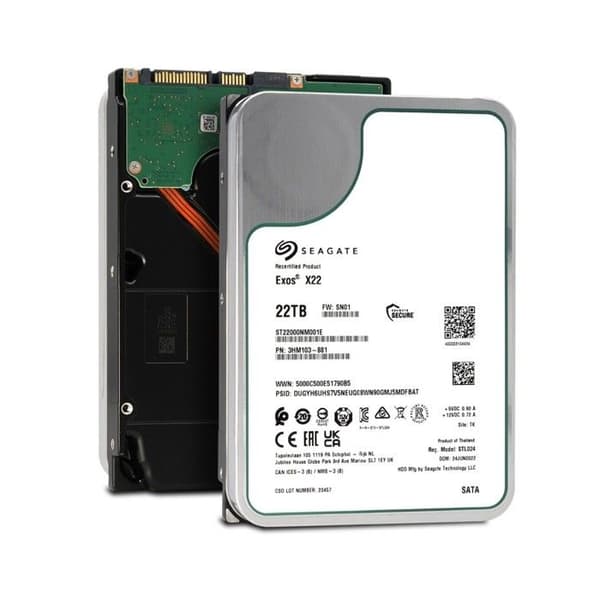 SEAGATE EXOS Enterprise 22TB hårddisk - SATA (SATA/600) - 3,5' - 285 MB/s