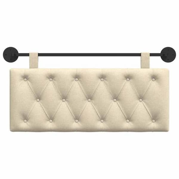 vidaXL Väggmonterad Sänggavel Creme Tyg 42032075