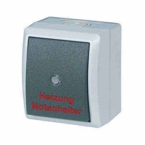 Nödstopp - REV Ritter - AquaForm - IP44 - Ytmontering - Grå
