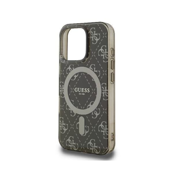 Coque Guess IML 4G Bakgrund MagSafe för iPhone 16 Pro - Brun