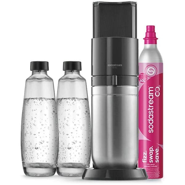 Sodastream kolsyremaskin - DUO Svart - 2 glasflaskor - 1 gaspatron 60L