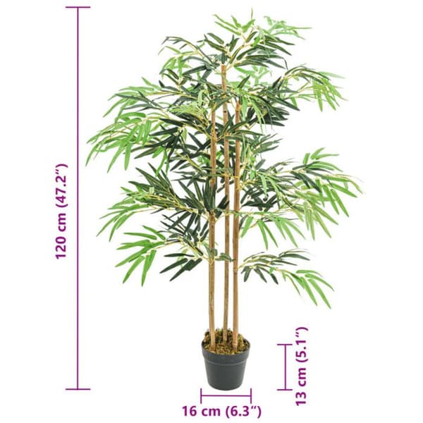 vidaXL konstgjord bambu 730 blad 120 cm Grön 358985