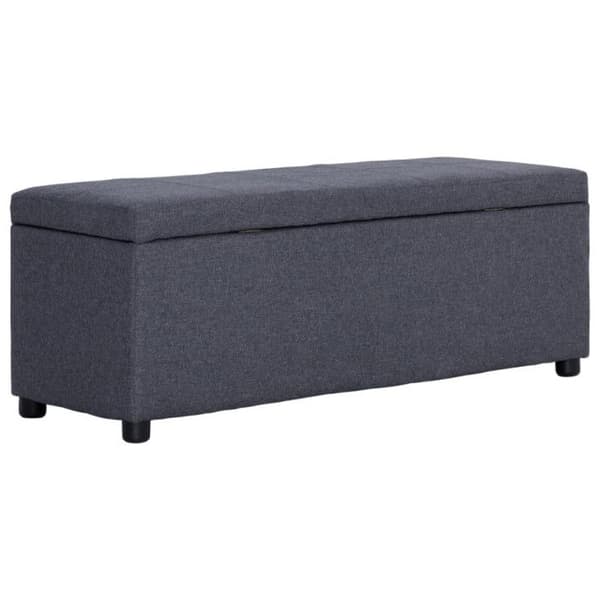 vidaXL Bänk med förvaringsfack 116 cm Mörkgrå polyester