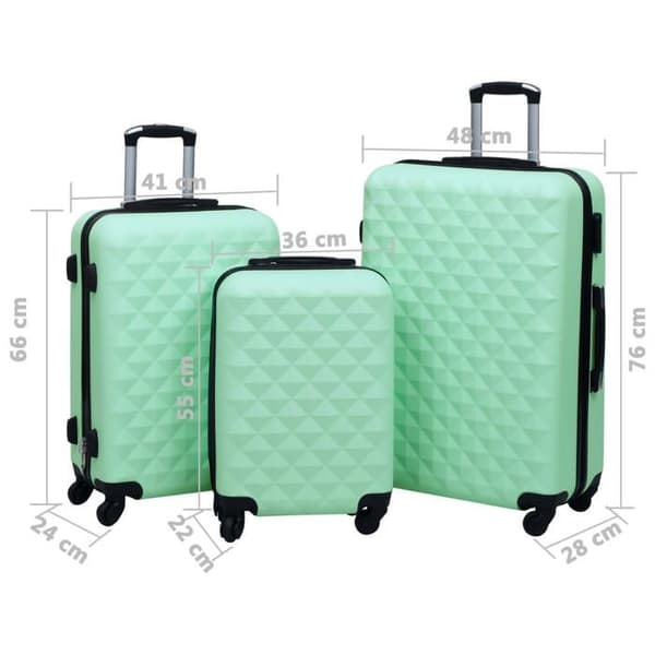 vidaXL Hardside Bagage Set 3 st Mint ABS 92415