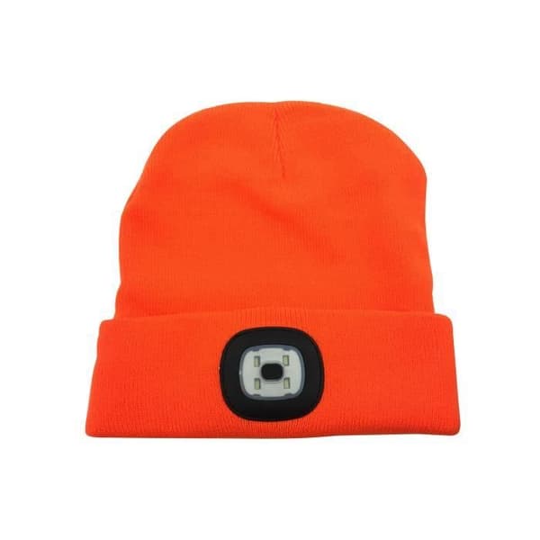 FYR: Hatt med laddningsbar LED-strålkastare. Orange