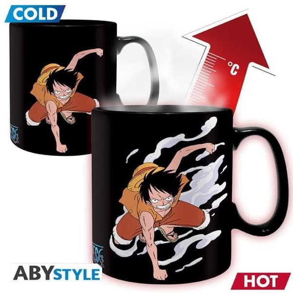 Mugg - ABYSTYLE - Värmeändring - 460 ml - Luffy & Ace - Keramik