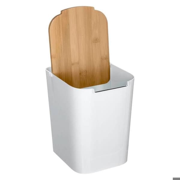 Soptunna med lock bambu 5L "Naturéo" vit - 5 five simply smart