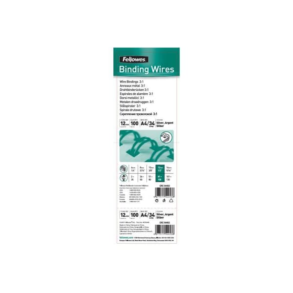 Fellowes bindtråd - 12 mm - 34 ringar -...