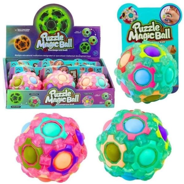 Pussel Leantoys boule pussel fluorescerande 7 cm MIX