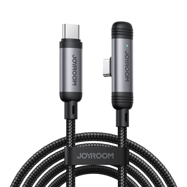 USB-C-kabel med böj 60 W 1,2 m - Svart