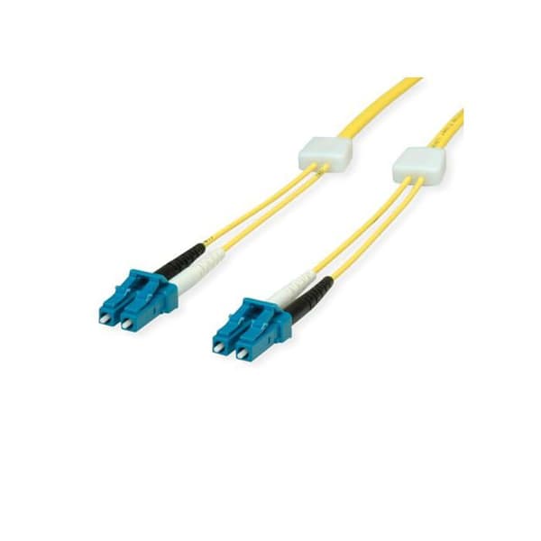 Fiberoptisk patchkabel duplex - EasyLan - 9/125µm OS2 - LC/LC - Gul - 7,5 m - LED-display - Halogenfri hölje