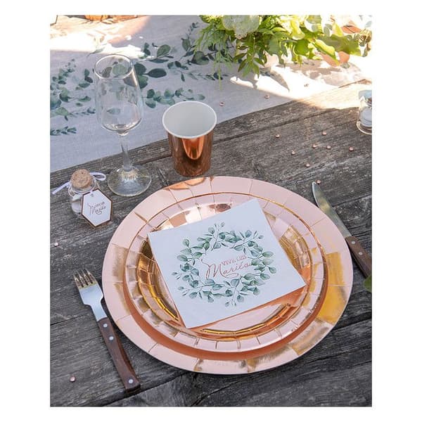 6 ROSA GULD TALLAR 18CM - ROSA FESTSERVIS