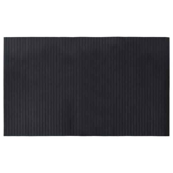 Svart rektangulär bambumatta 60 x 100 cm halkfri - VidaXL