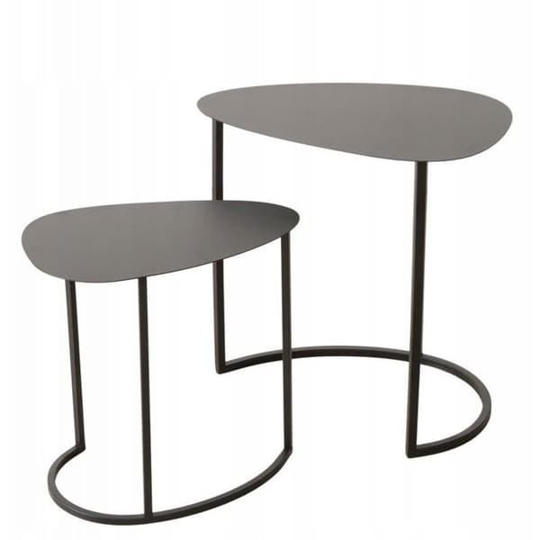 Soffbord - BOLTZE - JERRY - Set med 2 bord - Metall - Droppform - Grå