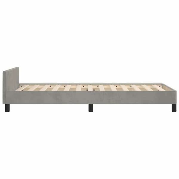 vidaXL Sängram utan madrass ljusgrå 100x200 cm sammet 347555