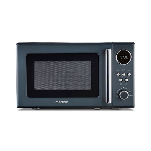MEDION mikrovågsugn retro MD15000 - 20 L, 800 W, 8 program, digital display, grå