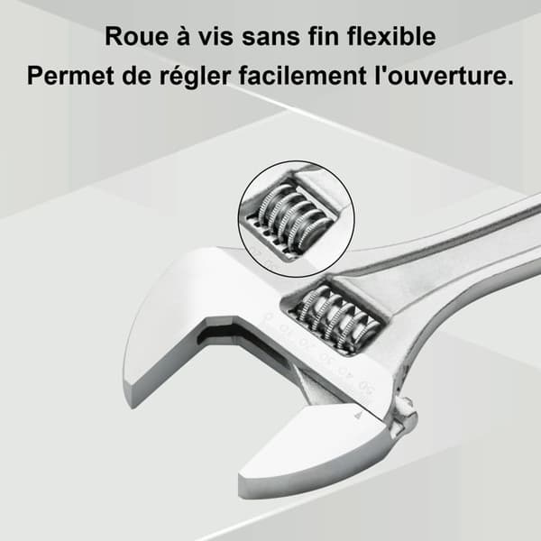 Skiftnyckel - MAXPOWER - 300mm - Kromvanadiumstål - Ergonomiskt handtag - Bärbar design