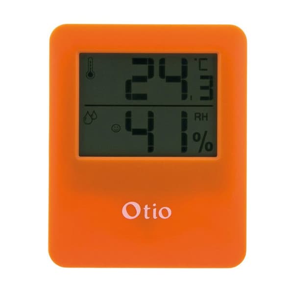 Termometr hygrometer magnetisk LCD - Orange - Otio