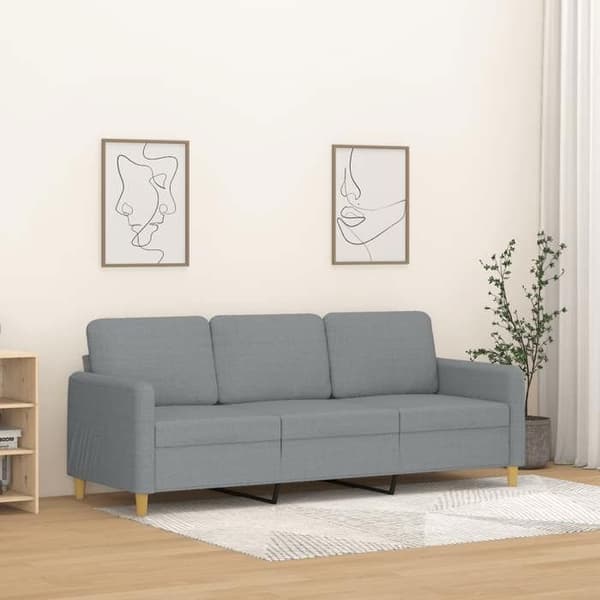 vidaXL 3-sits soffa Ljusgrå 180 cm Tyg 359486