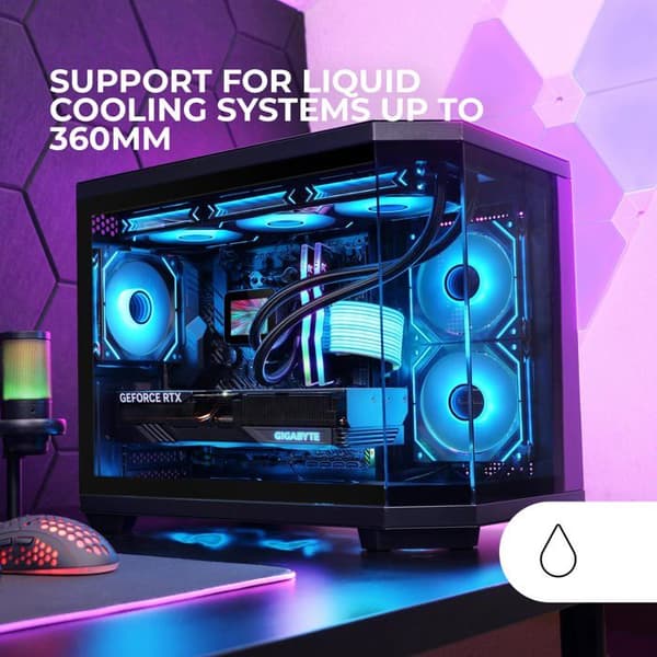Mini Tower Chassi - MARS GAMING - MC-3TCorem - Svart - Glaspaneler - Micro ATX