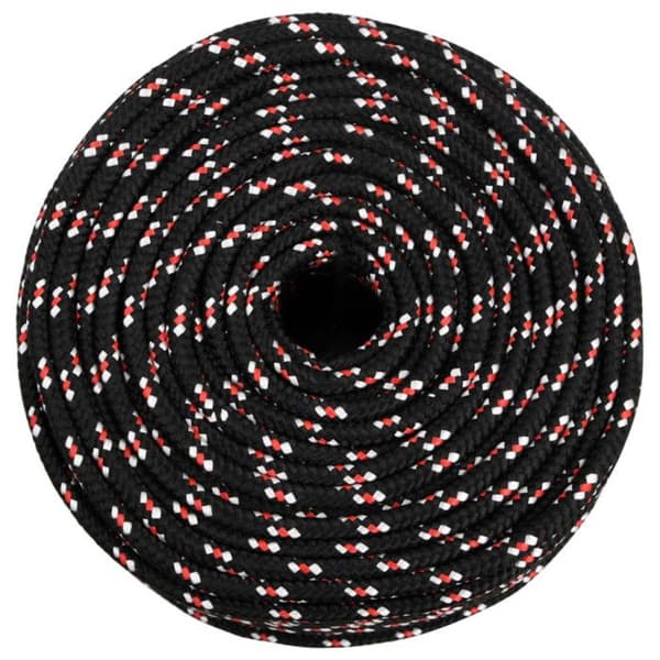 152338 vidaXL Båtrep Svart 6 mm 50 m Polypropen