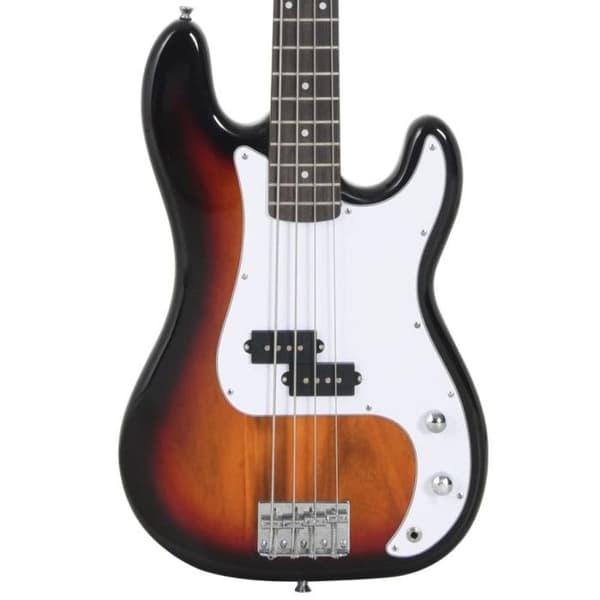 Nybörjare elektrisk basgitarr brun och vit 4 4 46