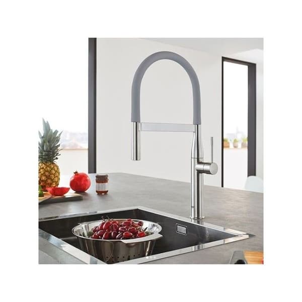 Flexibel kökskran GROHE Essence Semi-Pro Krom Grå