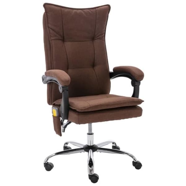 vidaXL Massagekontorsstol, Brun, Tyg