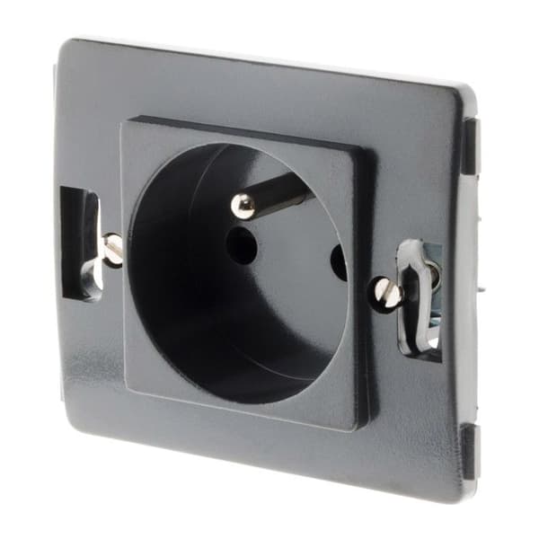 Prise 2P+T 16A Venus composable - svart - Zenitech