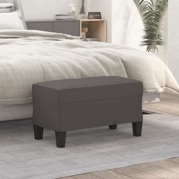 349442 vidaXL bänk grå 70x35x41 cm konstläder